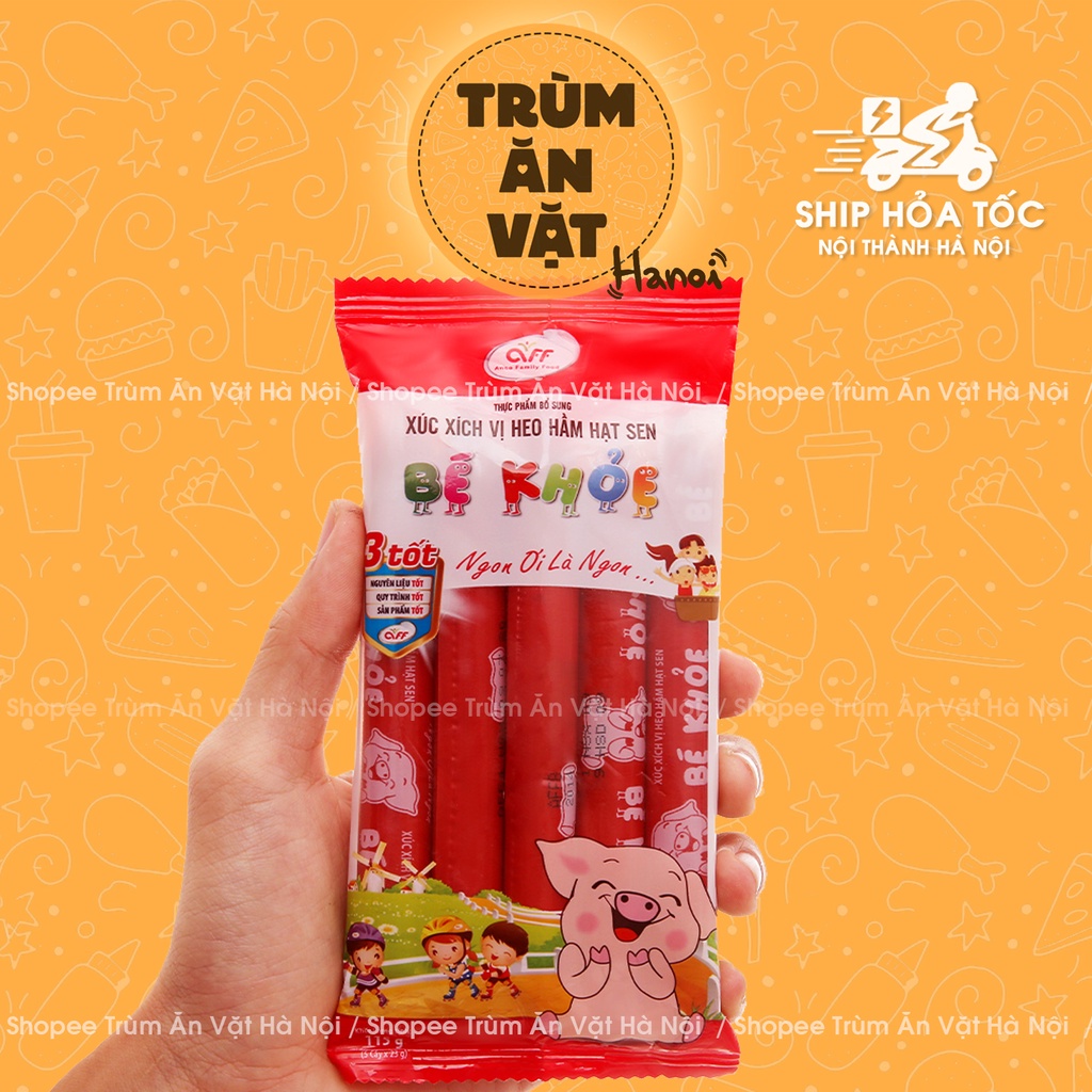 Xúc xích ăn liền bé khỏe Ngon ơi là ngon gói 5 cây x 21g [Trùm ăn vặt Hà Nội] | BigBuy360 - bigbuy360.vn
