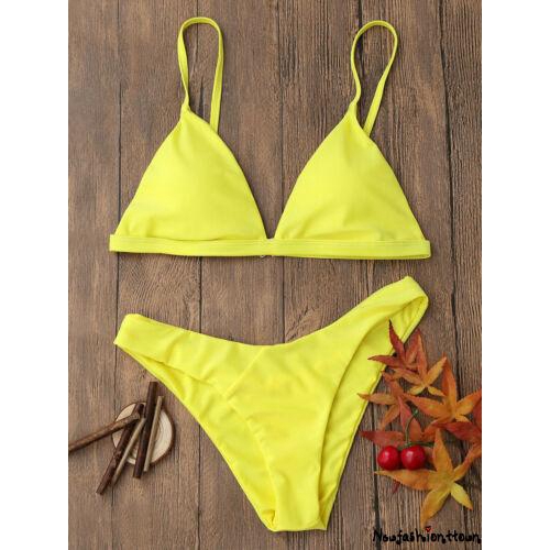 Bộ bikini nâng ngực màu trơn quyến rũ cho nữ