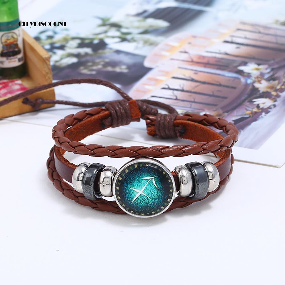 Vòng đeo tay nhiều dây mặt 12 cung hoàng đạo cổ điển | BigBuy360 - bigbuy360.vn