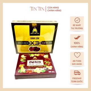 Giảm Cân Đông Y Mộc Linh X3 - 30viên/1hộp Tặng 20viên detox ban đêm mẫu mới