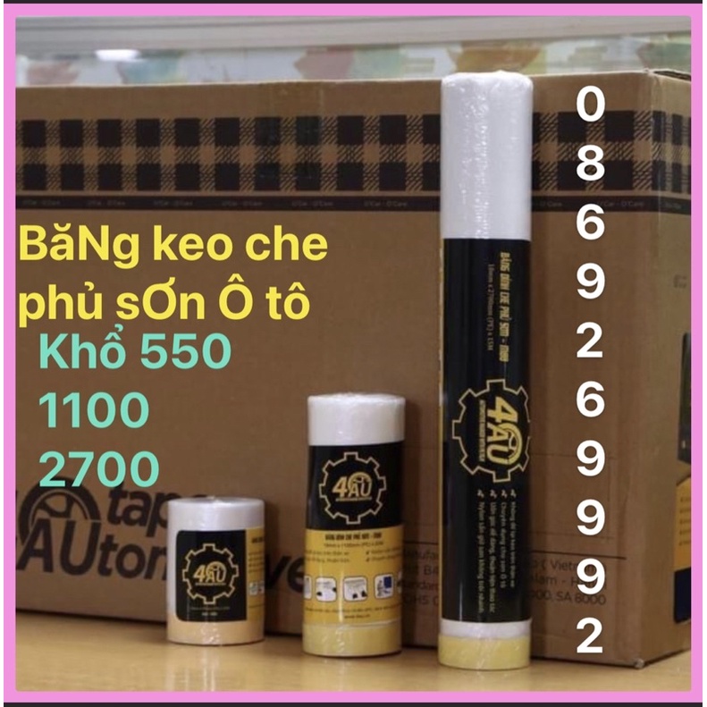 băng dính che phủ sơn - keo che sơn ô tô khổ 550-1100