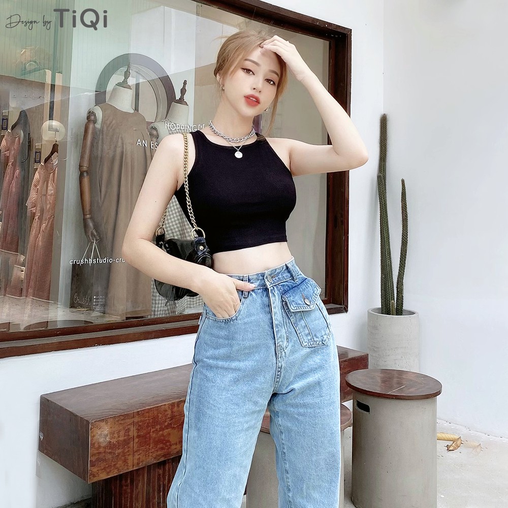 Quần Jean Nữ Ống Rộng Túi kiểu công sở TiQi Jeans B2-206