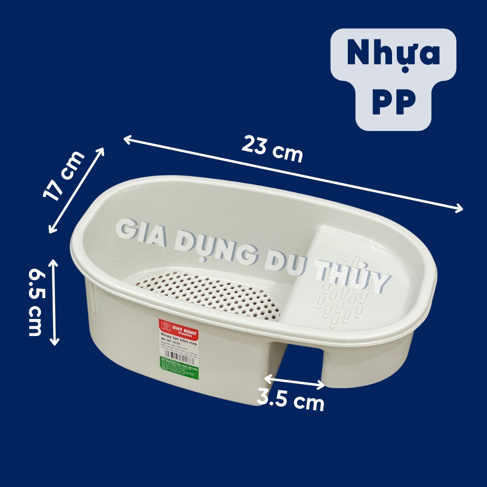 Khay nhựa gắn bồn rửa chén lọc rác, thức ăn thừa, đựng miếng rửa chén tiện lợi - Khay lọc bồn rửa chén 5755 Việt Nhật
