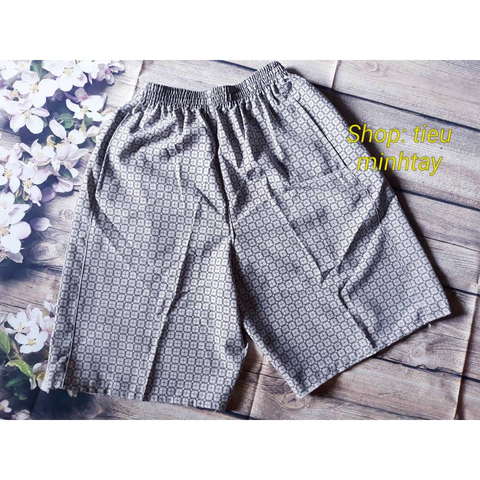 2 quần short nam kẻ karo vải thô gió đẹp dưới 70kg