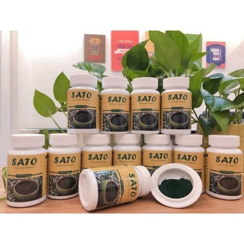 (Chính hãng) Tảo xoắn bột SATO Nhật Bản chuyên dùng cho cấy trắng sáng cho spa và TMV