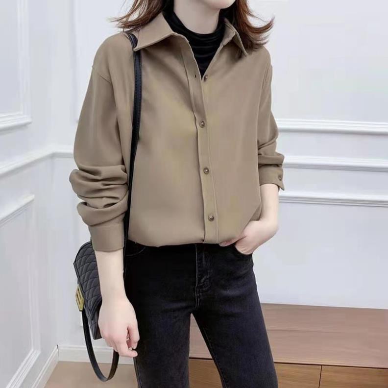Áo Sơ Mi Nữ Lụa Quảng Châu Cổ Đức Siêu Xinh M023 - Lolla_Fashion