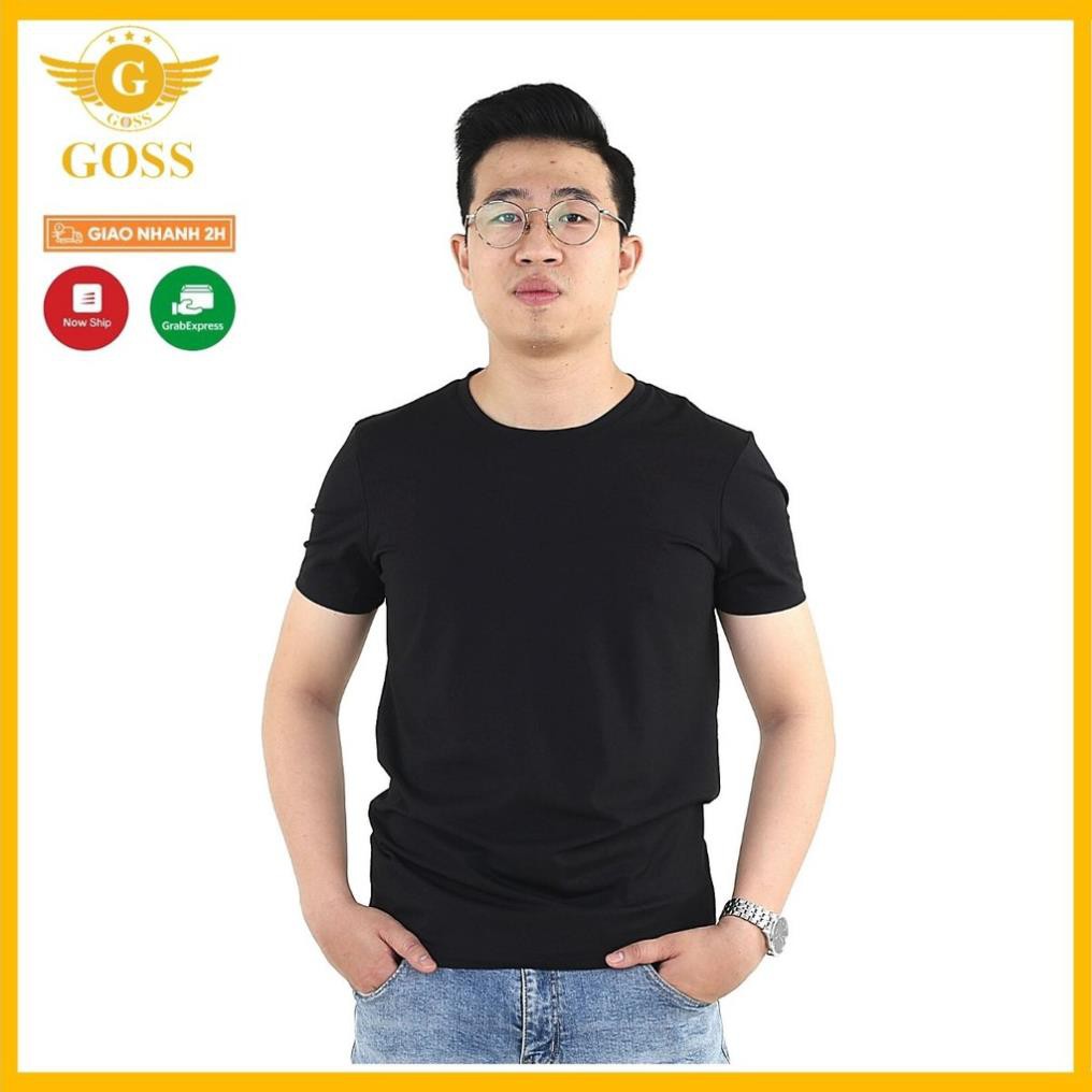 ⭐️HÀNG HIỆU⭐️Áo thun nam đen trơn - Áo phông nam cổ tròn ngắn tay vải 100%cotton cao cấp mềm mịn, ôm body GOSS9947 . '