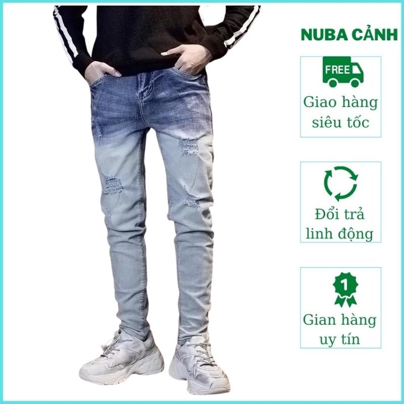 Quần jeans nam thời trang cao cấp rách xước, quần bò taka 109