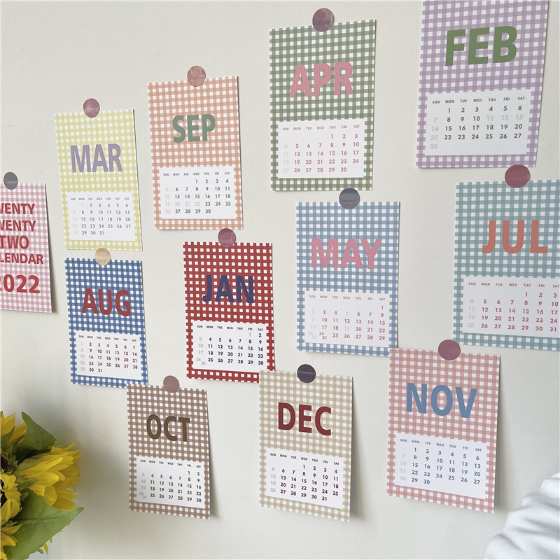 Lịch decor 2022 THINGS DECOR lịch bàn mini set postcard bưu thiếp card tranh giấy treo phòng bàn học