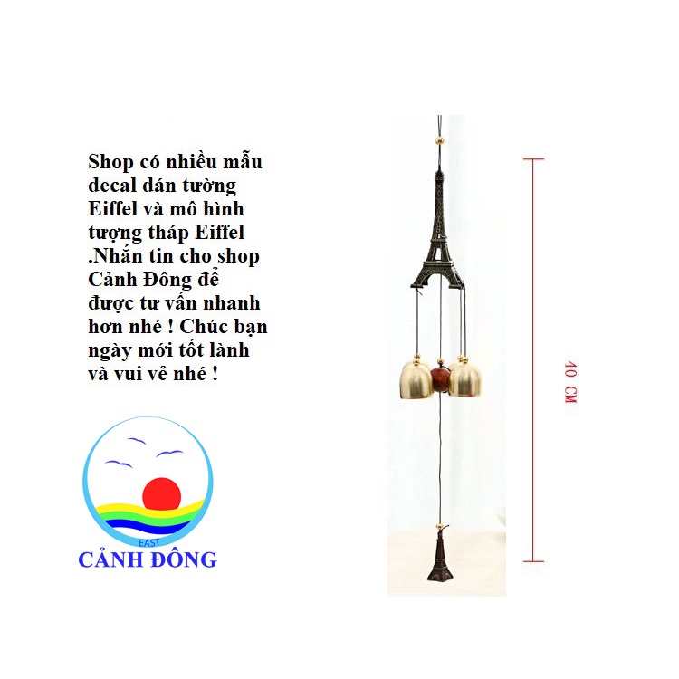 Chuông gió hình tháp eiffel nhẹ nhàng tinh tế trang trí nhà cửa