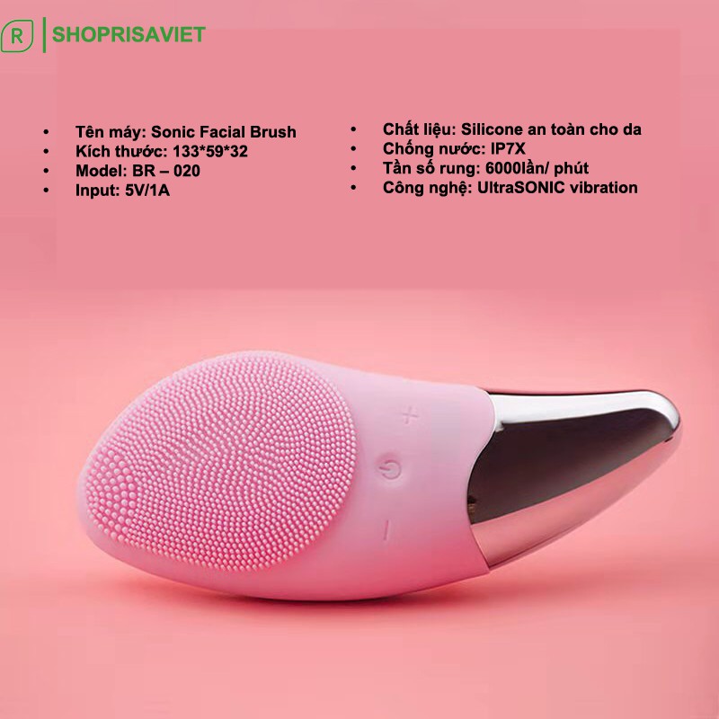 Máy Rửa Mặt Siêu Âm AIKEDILI SONIC FACIAL BRUSH - Tích Hợp 3 Công Nghệ Làm Đẹp - Sạc USB - Chống Nước Tuyệt Đối