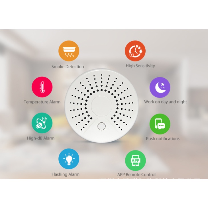 Cảm Biến Báo Khói Cảnh Báo Hỏa Hoạn wifi tuya - dùng pin