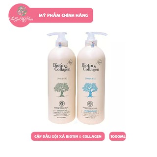 Cặp Dầu Gội Xả Biotin & Collagen Yuiluim Trắng Của Ý 1000ml