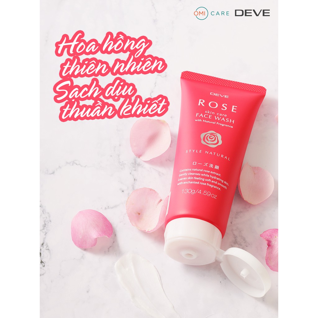 Sữa Rửa Mặt Dưỡng Ẩm Chiết Xuất Hoa Hồng Deve Rose Face Wash (130g)