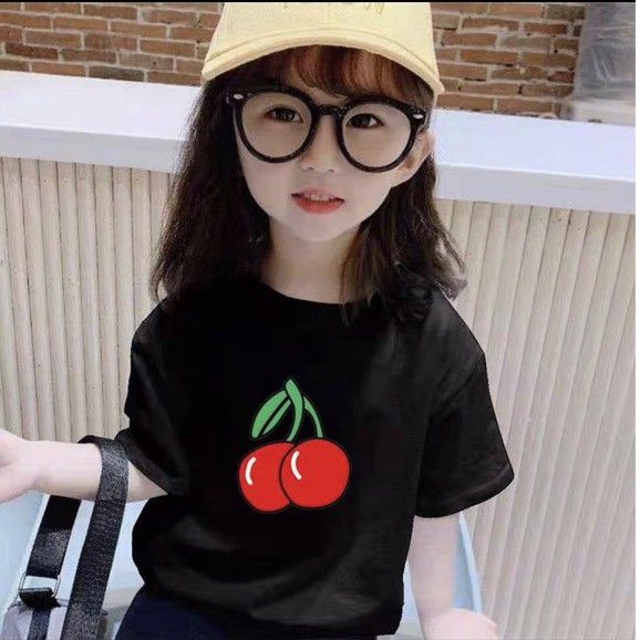 Áo thun bé gái Con Xinh cotton quả CHERRY,áo thun trẻ em từ 5 đến 14 tuổi