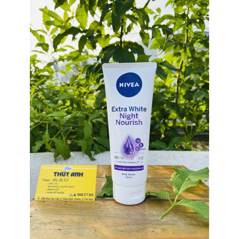 Tinh chất dưỡng thể trắng da ban đêm Nivea Night White Firming Body Serum 200ml