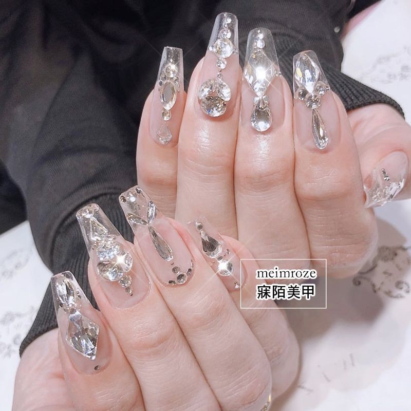 Set Đá Trắng Viên Gắn Móng Tay Chân Nail - manh219