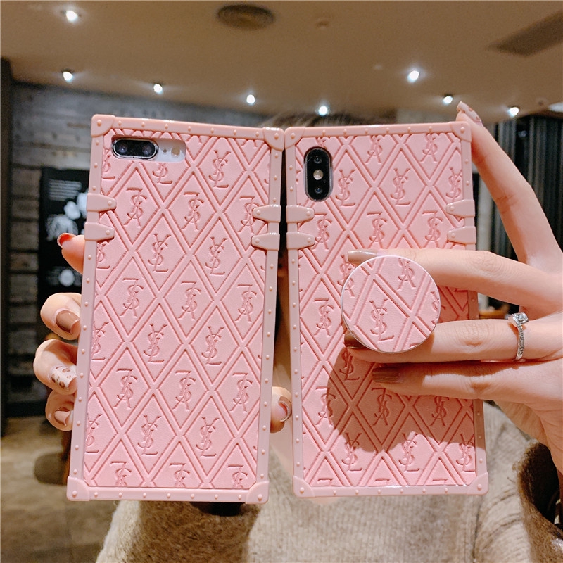 Ốp Điện Thoại Nền Hồng In Logo Thương Hiệu Thời Trang Cho iphone 15 14 13 12 6 6s 7 8 plus x xs max xr 11 pro max 12