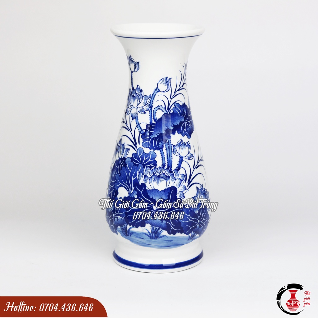 Lọ hoa ban thờ gốm sứ Bát Tràng / Lọ hoa cúng/ Lọ hoa thần tài