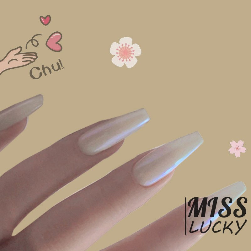 Set 24 Móng Tay Giả Màu Sắc Sặc Sỡ Thời Trang