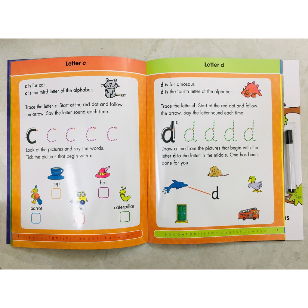 Sách: Tập viết cho trẻ 3 đến 6 tuổi - Wipe Clean Maths - Alphabet