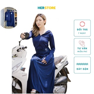 Áo chống nắng kèm váy chống nắng HER áo váy chống nắng thông hơi cùng màu