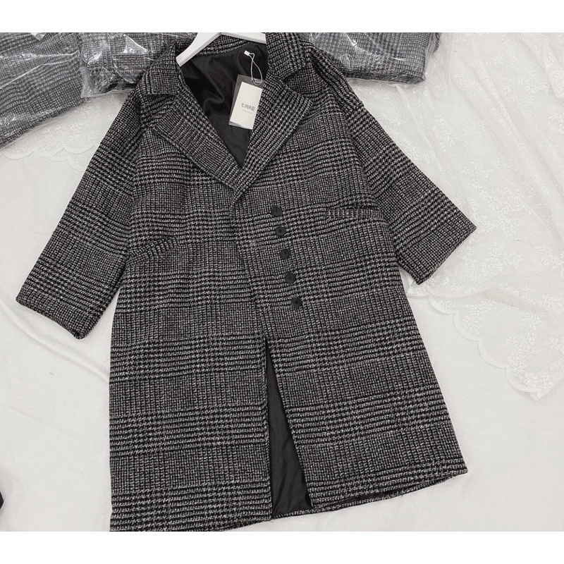 Áo khoác nữ dạ kẻ chần 2 lớp dáng dài và ngắn,  áo khoác nữ 2 lớp dạ kẻ dáng dài freesize dưới 56kg hot hit | BigBuy360 - bigbuy360.vn