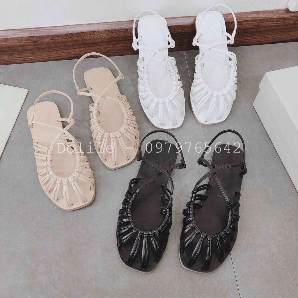 Doliie - Sandal Nữ Đế Bệt - Sandal Nữ Quai Mảnh Chiến Binh - Sandal Mũi Nhọn - Sục Bít Mũi Quai Rọ Đế Bệ