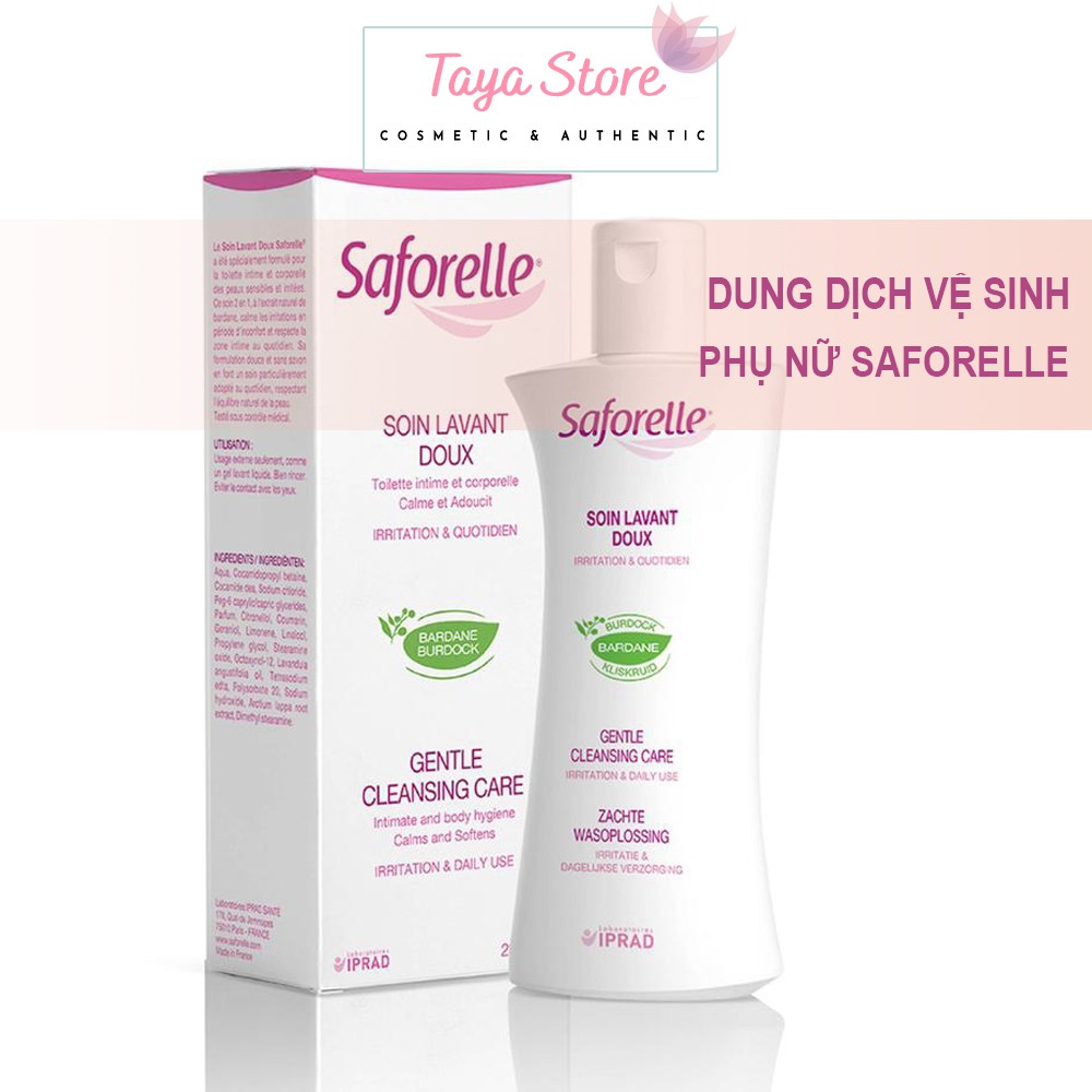 Dung dịch vệ sinh phụ nữ Saforelle Pháp Chai 250ml, 100ml chăm sóc da dịu nhẹ