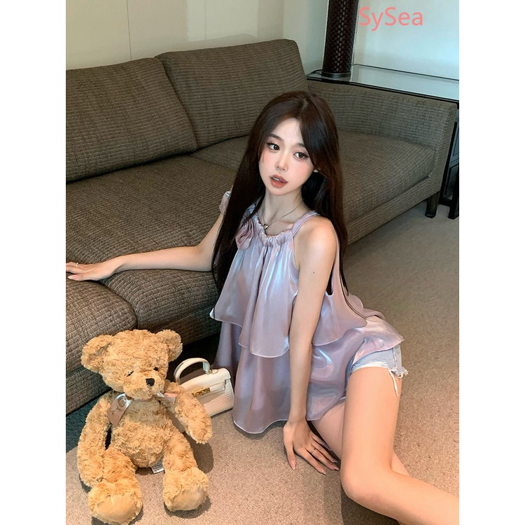 Áo Hai Dây Màu Sắc Đơn Giản Quyến Rũ Cho Nữ