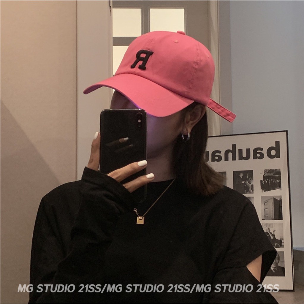 Mũ Lưỡi Trai MG STUDIO Thêu Họa Tiết Chữ R Đơn Giản Cá Tính