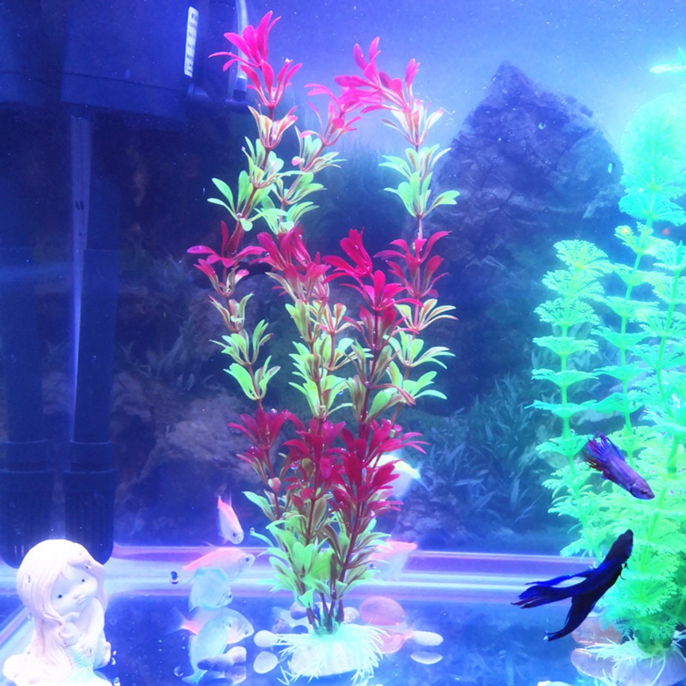 1 / 6 Cây Cỏ Nhân Tạo Trang Trí Bể Cá 30cm