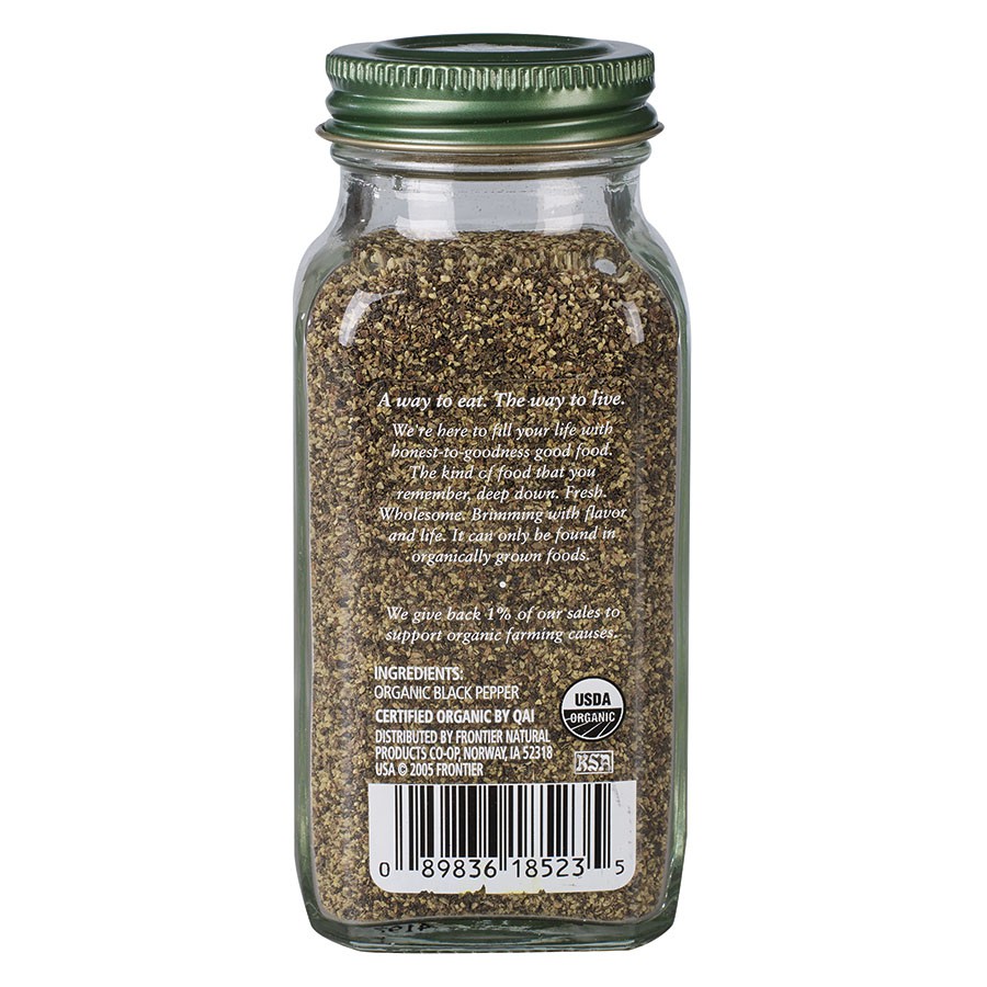 Hạt tiêu đen xay hữu cơ (Organic Black Pepper) - Simply Organic - 65g