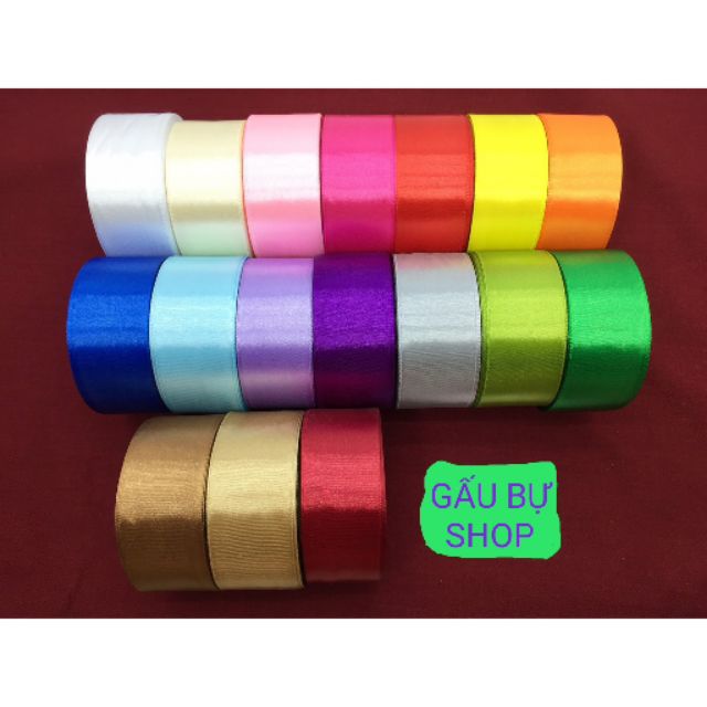 Ruy băng lụa satin bản 4cm - CUỘN 10M