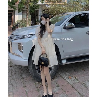 Váy babydoll váy ống tay bồng công chúa tiểu thư quá là dễ thương