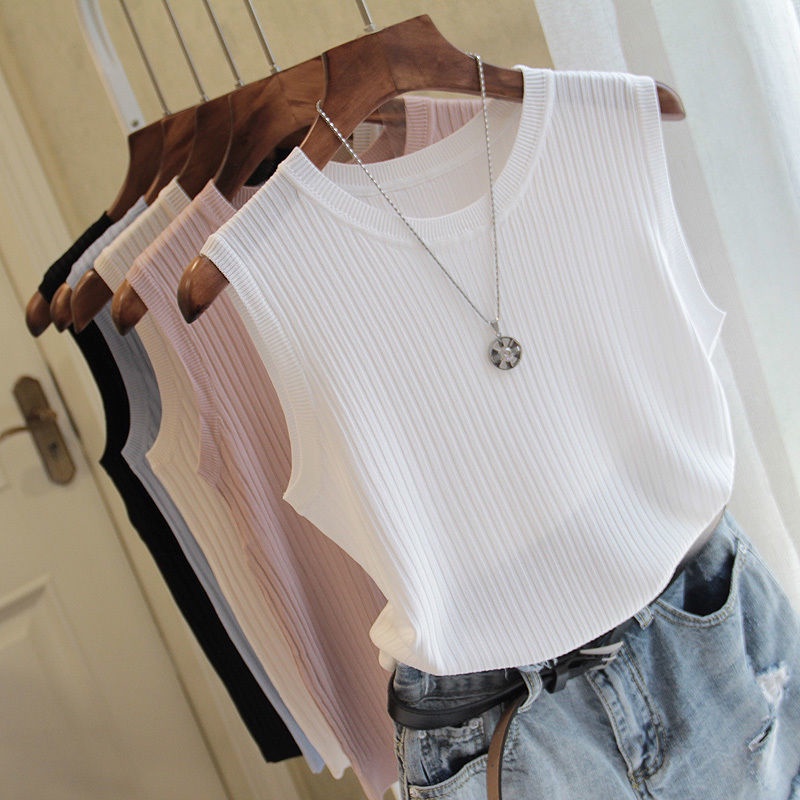 Áo Thun Lụa Lạnh Không Tay Dáng Rộng Thời Trang Xuân Hè Dành Cho Nữ Có 7 Kiểu Size S-2Xl