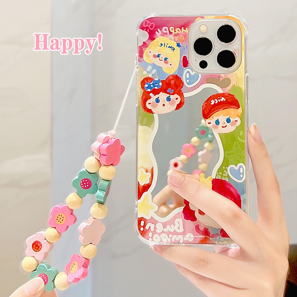 Ốp Điện Thoại Họa Tiết Tranh Sơn Dầu graffiti Gắn Gương Cho Iphone 13 pro max 11 12