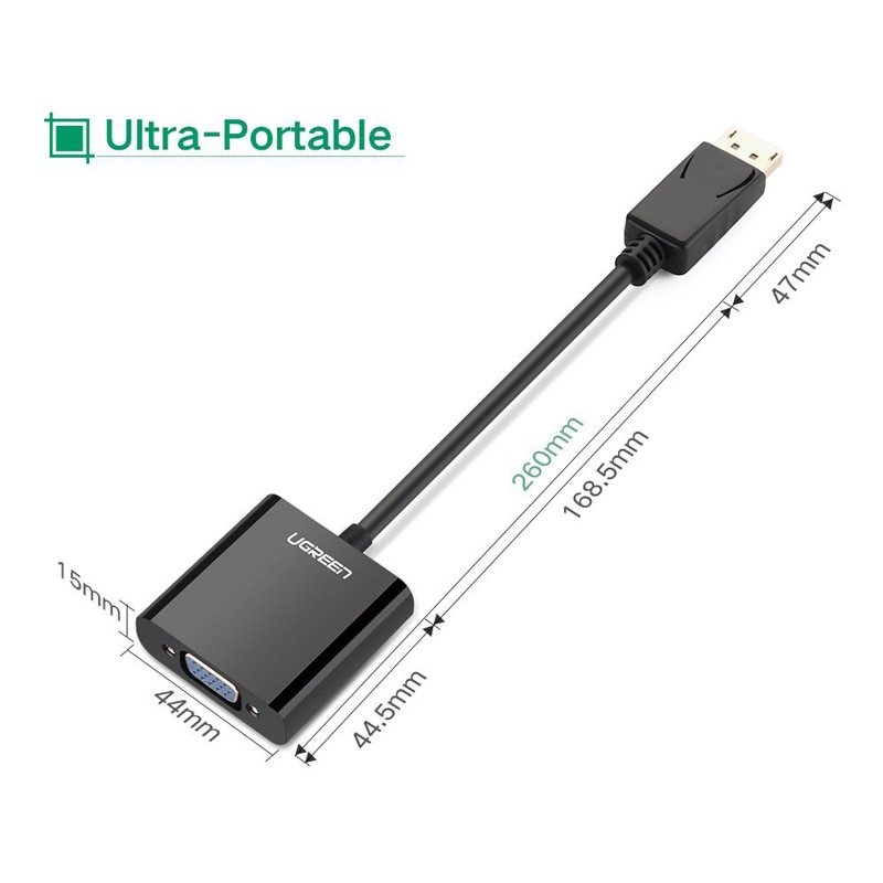 Ugreen Đầu Chuyển Đổi Từ Giác Cắm 1080P DisplayPort Sang Cổng VGA