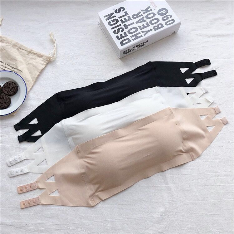 Áo Lót Ống Vải Lụa Lạnh Không Đường May Nâng Ngực Chống Trượt Cho Nữ
