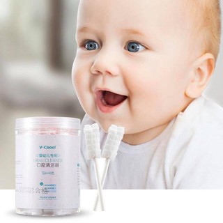 Combo 2 hộp rơ lưỡi vcool cao cấp. Hộp 30 que - Rơ lưỡi, tưa lưỡi VCool tiện lợi cho bé
