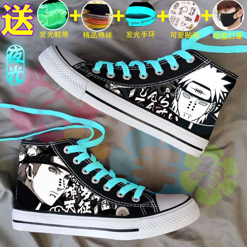 Giày Thể Thao Vải Canvas Cổ Cao Thoáng Khí In Hình Anime Naruto Thời Trang Xuân Hè Cho Nam