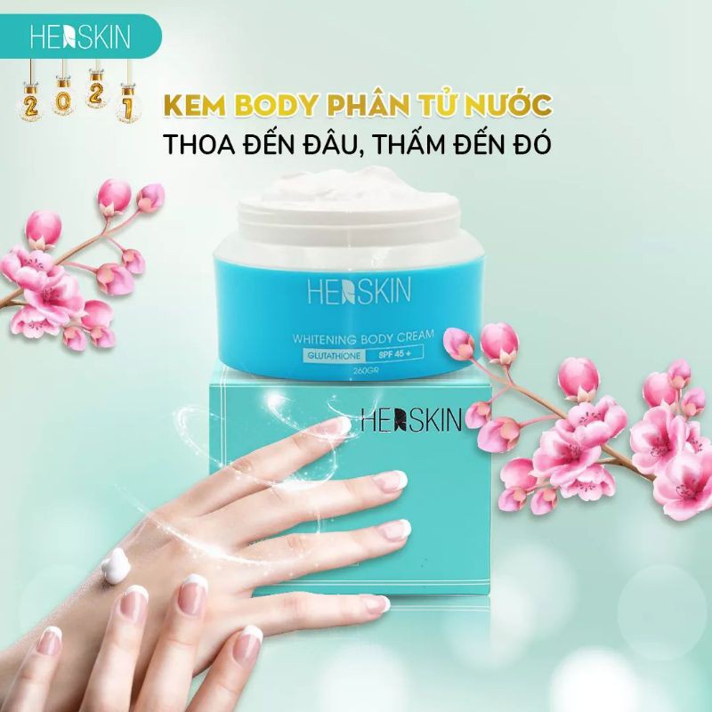 Kem Dưỡng Trắng Da Toàn Thân Phân Tử Nước HerSkin 260g Whitening Body Cream