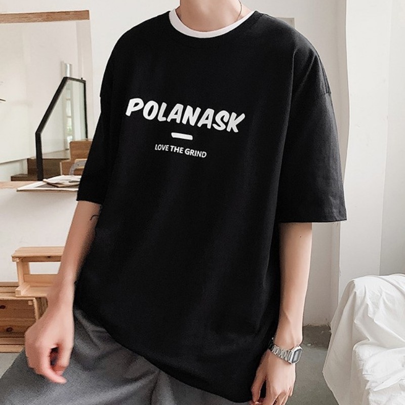 Áo phông nam nữ unisex tay lỡ thun form rộng teen cổ tròn oversize cotton HQ01 giá rẻ màu đen trắng tee pull freesize