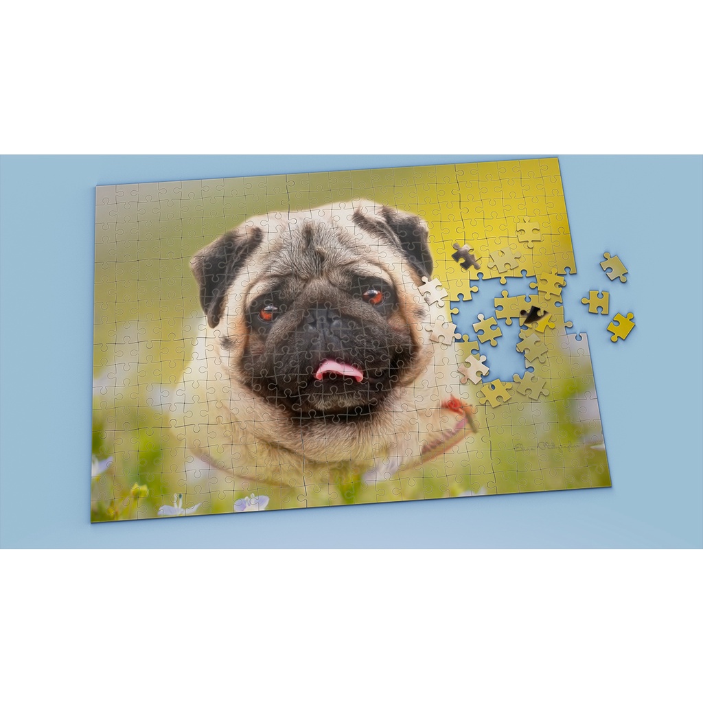 Tranh ghép hình PUG - Mẫu 1 - Nhận in theo yêu cầu
