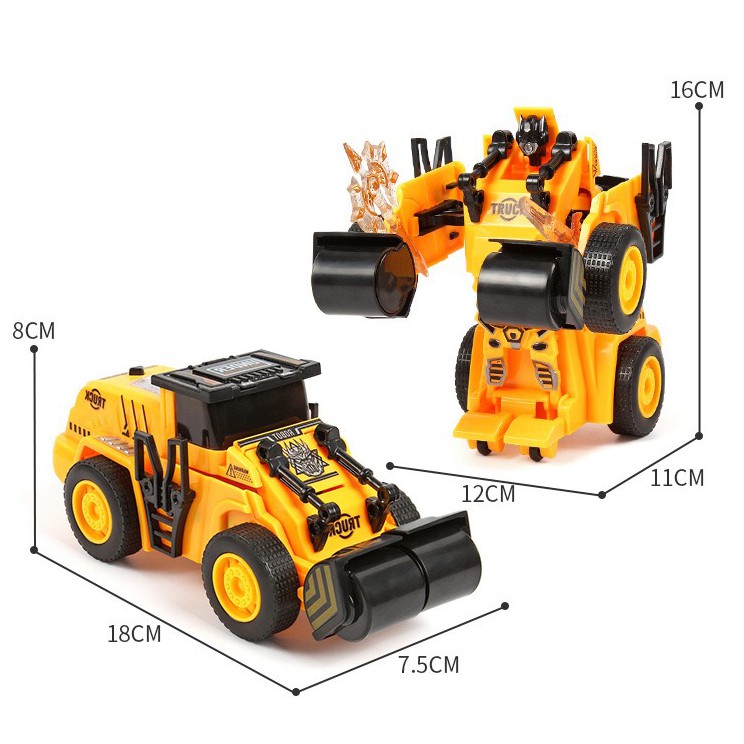 Xe ô tô đồ chơi biến hình robot - xe công trình