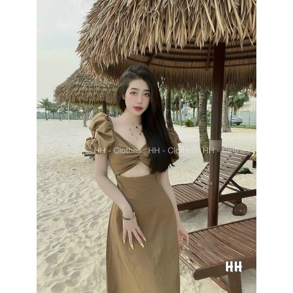 Váy xoắn ngực khoét bụng siêu hot