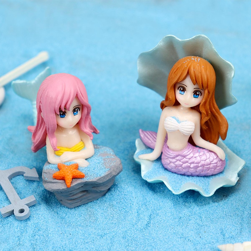 Set 4 Mô Hình Vỏ Sò Bằng Nhựa Dễ Thương Trang Trí Sân Vườn