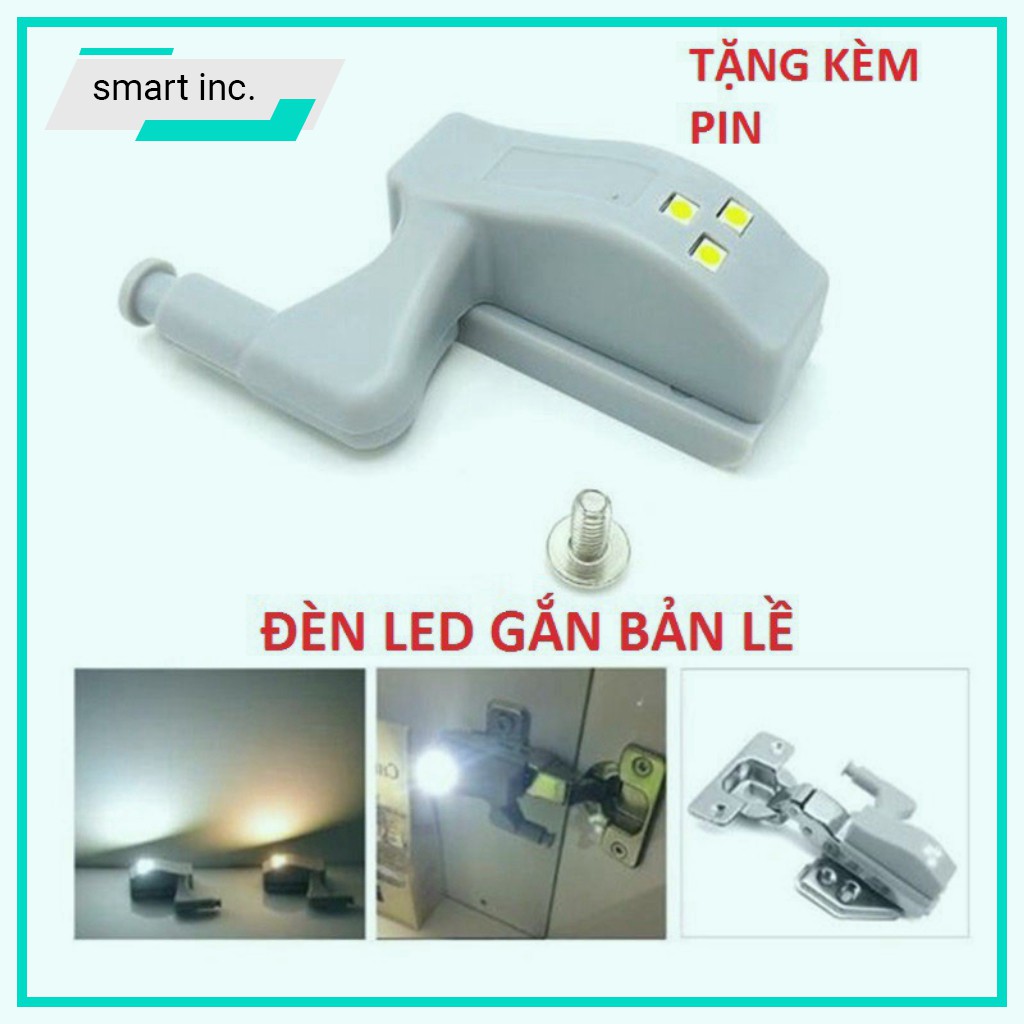 Đèn Led Chiếu Sáng Gắn Bản Lề Cửa Tủ Quần Áo Cửa Tủ Nhà Bếp Ngăn Kéo Thông Minh Tặng Kèm Pin