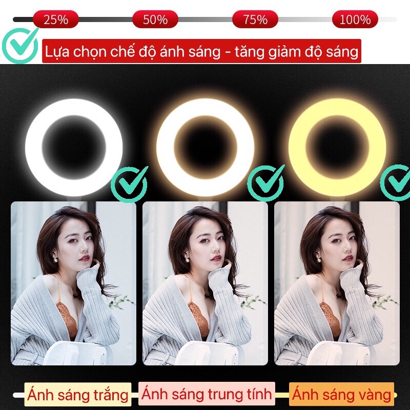 [ Cao cấp ]Đèn Livestream Để Bàn 2 Kẹp  siêu bền hỗ trợ ánh sáng quay video, tiktok,livestream