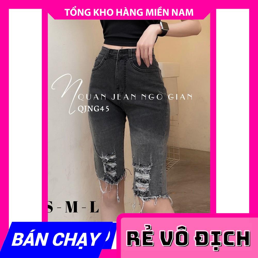 QUẦN JEAN NGỐ GIÃN QJNG45 ⚡ẢNH THẬT⚡ QUẦN LỬNG NỮ ⚡ QUẦN NGỐ RÁCH ⚡ QUẦN LỬNG MÀU PHỐI